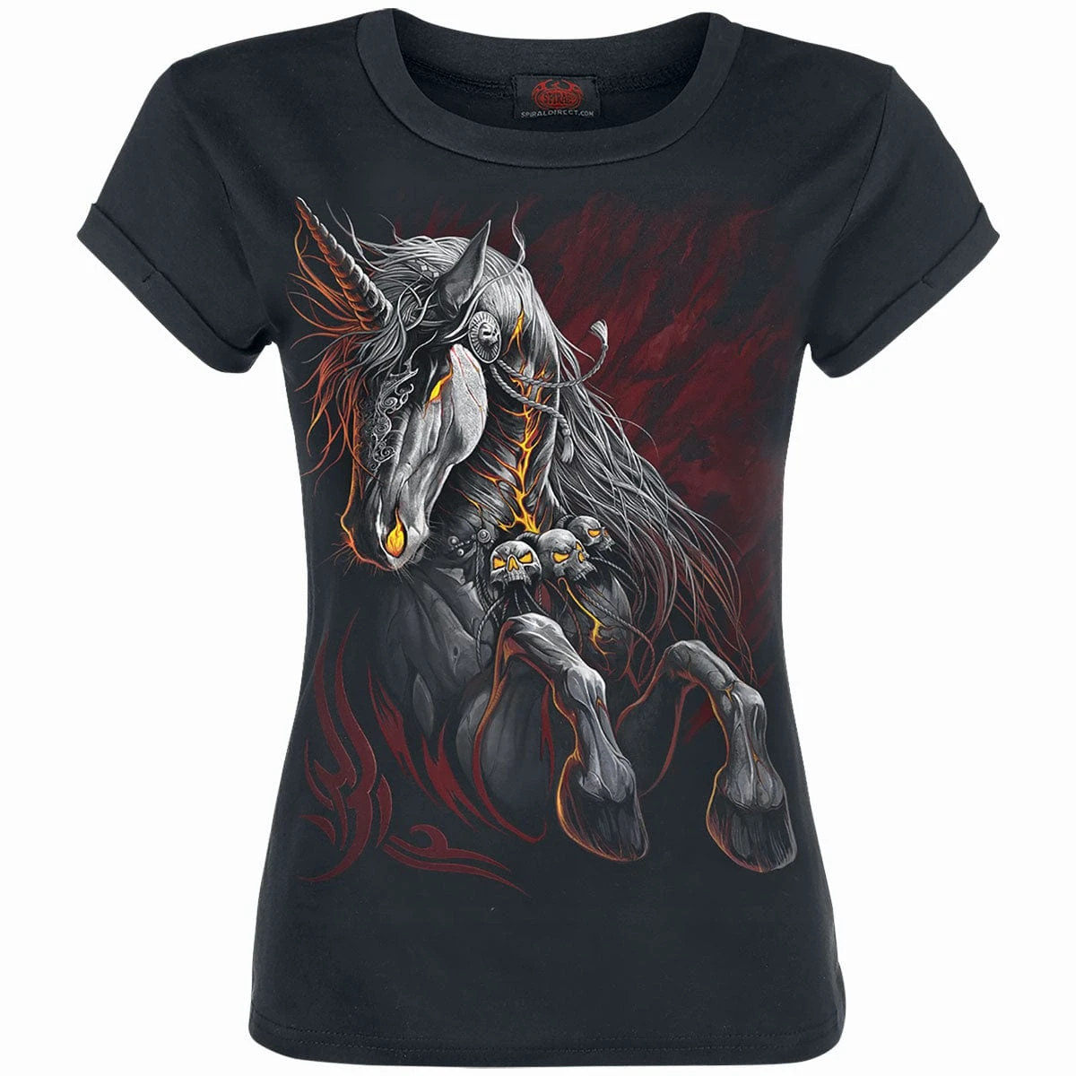 Spiral INFERNAL UNICORN - Girls Boatneck Cap Sleeve T-Shirt