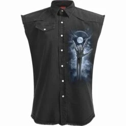 Spiral GRIM ROCKER - Sleeveless Stone Washed Worker Black