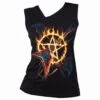 Spiral HOT METAL - Gathered Shoulder Slant Vest Black