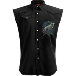 Spiral CELTIC WOLF - Sleeveless Stone Washed Worker Black