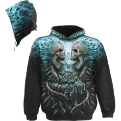 Spiral FLAMING SPINE - Allover Hoody Black