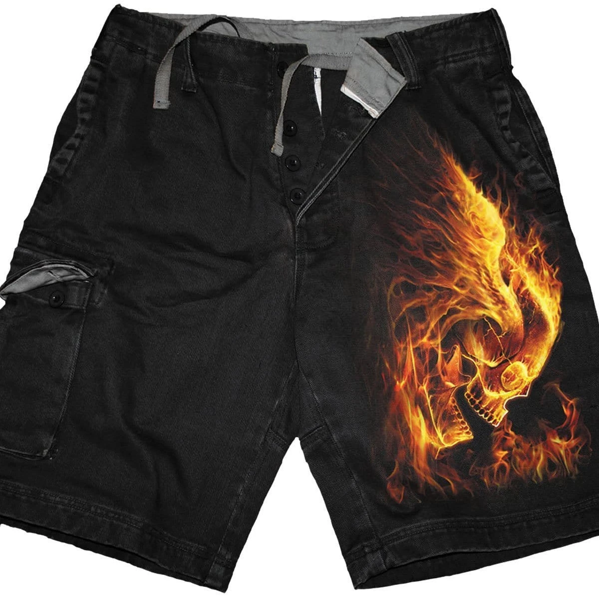 Spiral BURN IN HELL - Vintage Cargo Shorts Black
