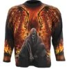 Spiral FLAMING DEATH - Allover Longsleeve T-Shirt Black