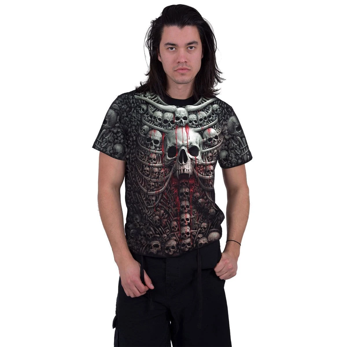 Spiral DEATH RIBS - Allover T-Shirt Black - Image 3