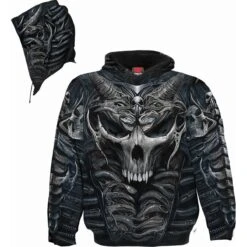 Spiral SKULL ARMOUR - Allover Hoody Black