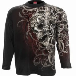 Spiral SKULL SHOULDER WRAP - Allover Longsleeve T-Shirt Black
