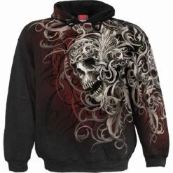 Spiral SKULL SHOULDER WRAP - Allover Hoody Black